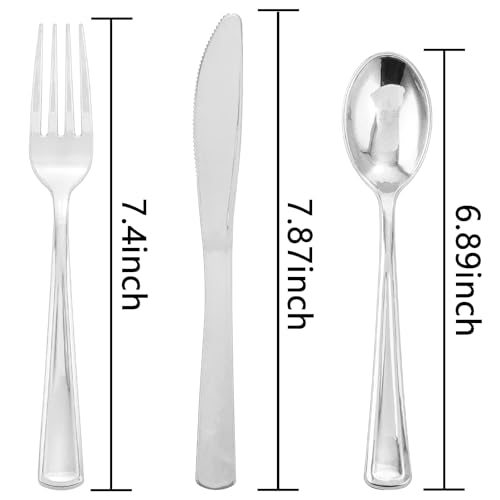 200Pcs Silver Plastic Cutlery (Cutlery Silver)