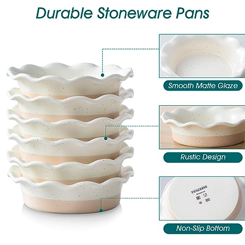 Ceramic Mini Pie Pans Set of 6 (Cream)