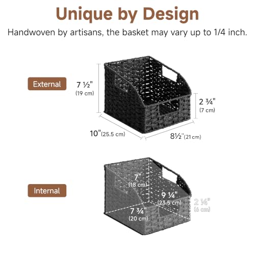 Pantry Organizers and Storage (Black(Paper Rope) / 2x 8½"L x 10"W x 7½"H)