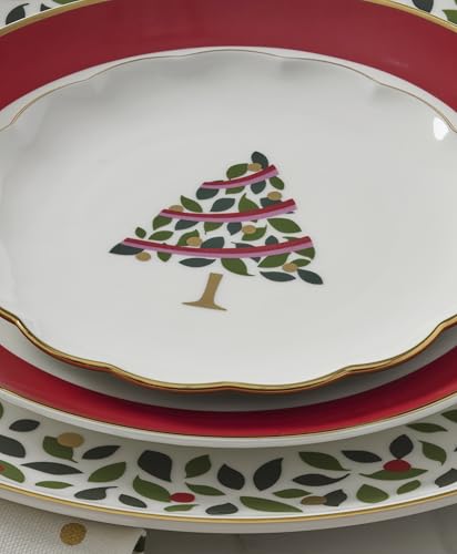 Evergreen Christmas Tidbit Plates (Scallop Tidbit Plates)