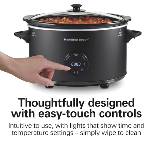 6 Quart Set & Forget Programmable Slow Cooker (6 Quarts, Flexible Programming, Black)