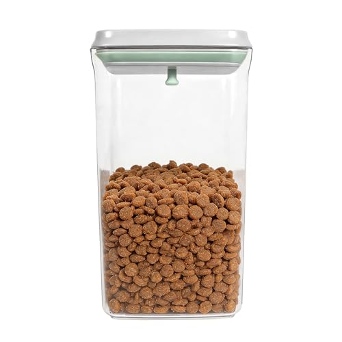 Airtight Small Cat Dog Pet Food Storage Containers BPA Free (Gray green / 2L-1pack)