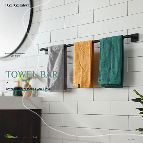 36'' Towel Rails Bathroom Towel Bars Matte Black 36 Inch Bath Towel Holder for Washroom Kitchen Wall Stainless Steel B4005BK (Matte Black / 36-Inch)