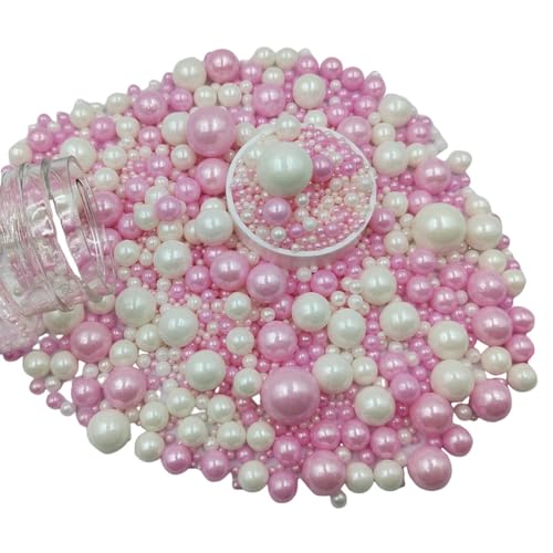 Edible White Pink Sugar Pearls Candy Sprinkles 120G (White Pink)