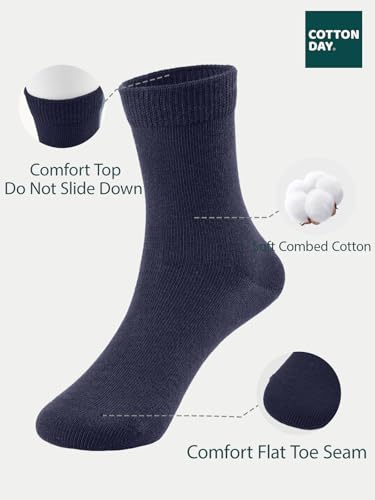 Unisex Kids Boys Girls Soft Cotton School Socks 4 (Small / Navy Blue)
