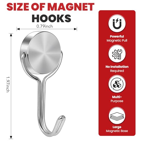 Magnetic Hooks for Cruise Cabins 30Lbs+ Heavy Duty Magnet Hook