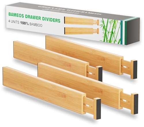 Bamboo Expandable Drawer Dividers (Natural / 2''H, 16.65''-22''L)