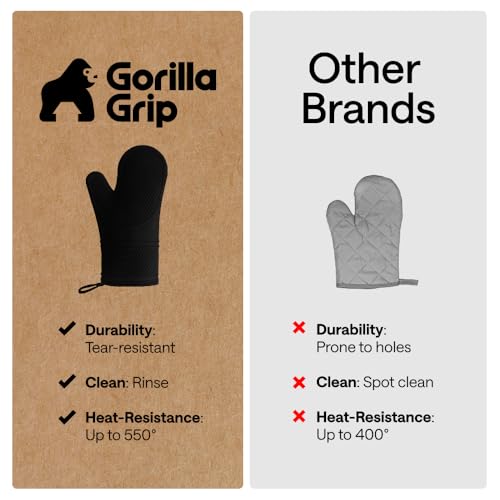 Silicone Oven Mitts (Black / 14.5" Oven Mitts)