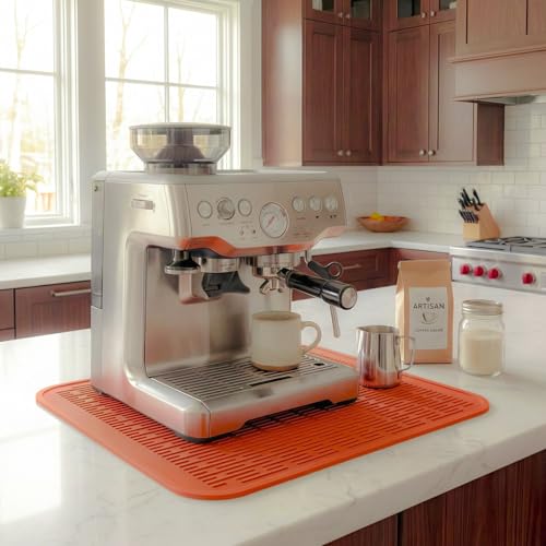 Silicone Dish Drying Mat for Multiple Usage (Orange / 18"L x 16"W)