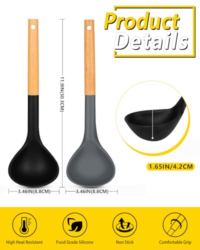 Silicone Soup Ladle Spoon Kitchen Utensils (2 Count)