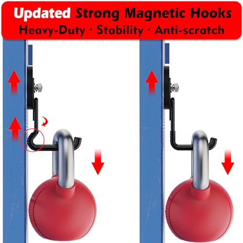 Upgraded Strong Magnetic Hooks Heavy Duty (Updated 2.6in Magnet M Black Hooks 4PCS)