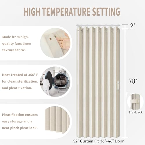 Closet Curtain for Open Closet & Doorway (Beige / 52"W x 78"L (Pack of 1))