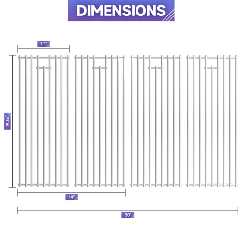 19.25" x 25.8'' Stainless Steel Cooking Grates Replacement Parts (19.25''D x 30''W)
