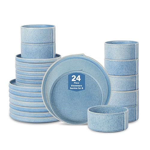 Bao 24 Piece Dinnerware Set Stoneware (Blue / 24-Piece - Service for 8)