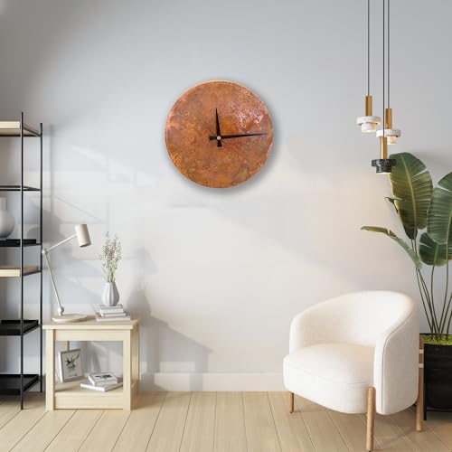 Handmade Copper Wall Clock Artisan Touch in Every Piece (Rusty Clock / 17.7)