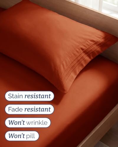 Twin Size 3 Piece Sheet Set (26 - Terracotta / Twin)