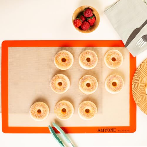 Silicone Baking Mat for 2 (Bright Orange / 19.7"L x 13.6"W)