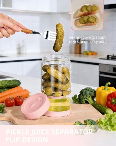 Pickle Jar with Strainer Flip (06-Pink / 37oz 1pc)