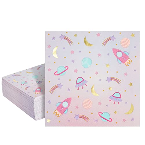 Galaxy Space Napkins for Girls (50 Pack)