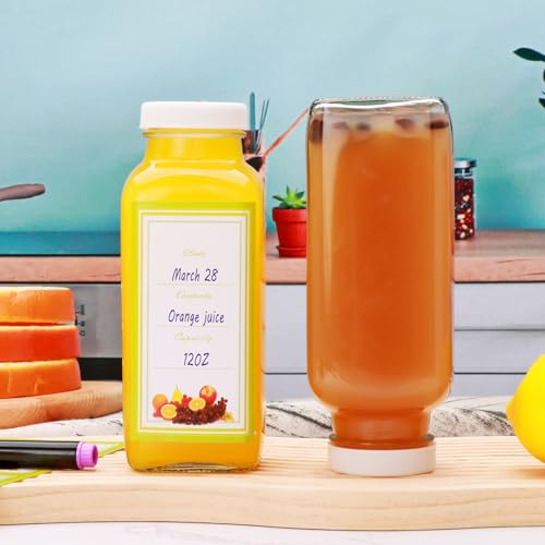 12PCS Juicing Bottles Reusable Glass (12 Ounces)