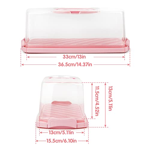2 Pack Plastic Rectangular Bread Box with Clear Lid