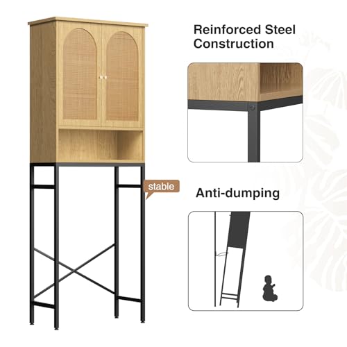 Rattan Toilet Storage Cabinet (Rattan Door-natural)