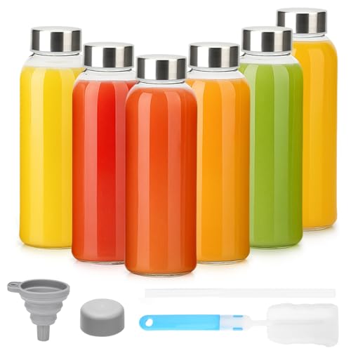 10 oz Glass Juice Bottles (Clear Glass Bottle 6 Pack / 10 Ounces)