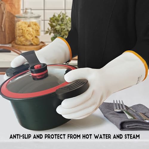 Silicone BBQ Grill Gloves (White / 9/L)