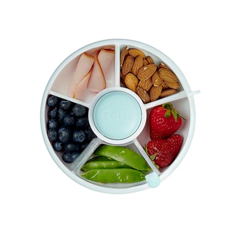 Kids Small Snack Spinner Flip Bundle with Hand Strap and Sticker Sheet (Macaron Blue / Small - Flip)