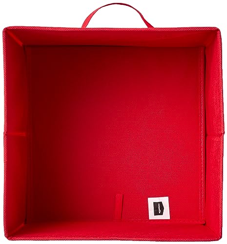 Collapsible Fabric Storage Bins with Handles (Red / 10.5"x10.5"x11")