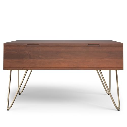 Hunter 32" Wide Solid Mango Wood Coffee Table in Umber Brown