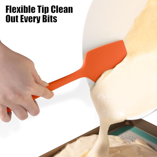 600°F Heat Resistant Silicone Spatula Scrapers (Set of 3 / Multicolor 5)