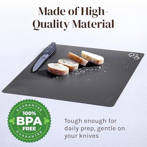 Flexible Plastic Cutting Board Mats for Kitchen (Black/White)