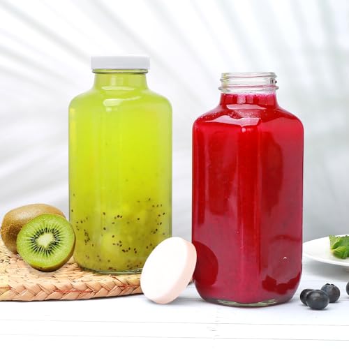 16 oz Juice Bottles with Lids (16 Ounces)