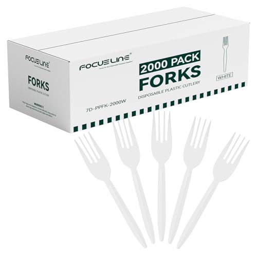 2000 Count White Plastic Forks (2000 Forks)