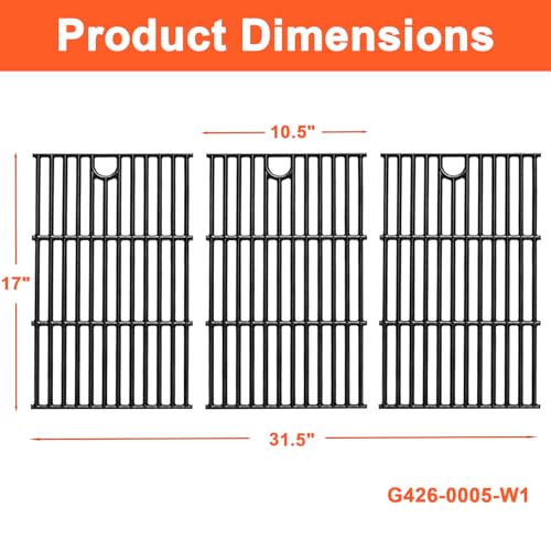 17" Cast Iron Grill Grates for Charbroil Performance 6 Burner (17"x31.5"performance 6 burner)