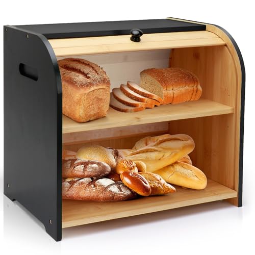Bamboo Bread Box for Kitchen Countertop