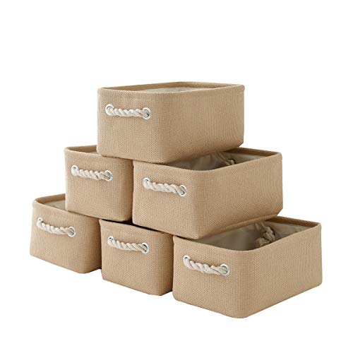 Storage Basket for Organizing (Beige / 6PCS/Small -11.8Lx7.9Wx5.2H)