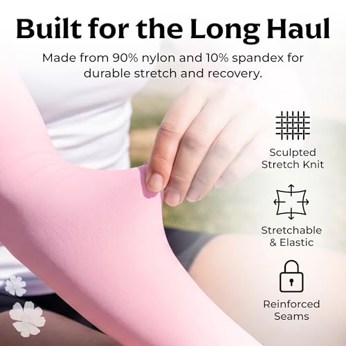 Women’s Cooling Arm Sleeves (1 Pair: Pink / One Size)