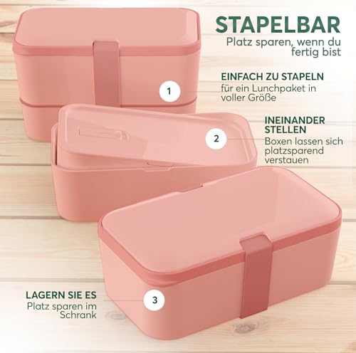 Lunch Box Containers w (Coral Pink / Standard)