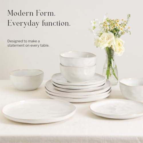 Mirella 24 Piece Dinnerware Set Stoneware (White / 24-Piece - Service for 8)
