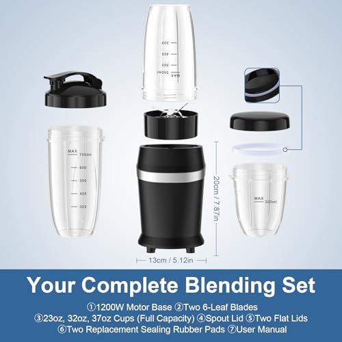1200W Smoothie Blender (Matte Black)