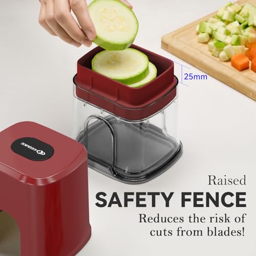 Multifunctional Vegetable Chopper Red (Cube / Red)