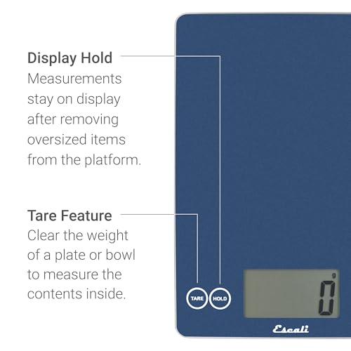 Arti Glass Food Scale Digital Countertop Kitchen (Blue Mirage / 9" x 6.5" x .75")