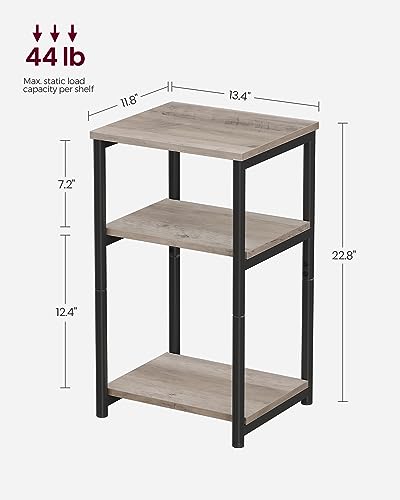 Side Table Small End Table (Heather Greige + Ink Black)