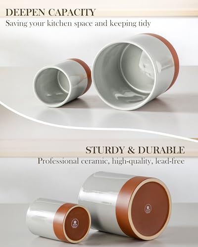 Utensil Holder (Khaki Gray / 7.3"+5.5" (Set of 2))