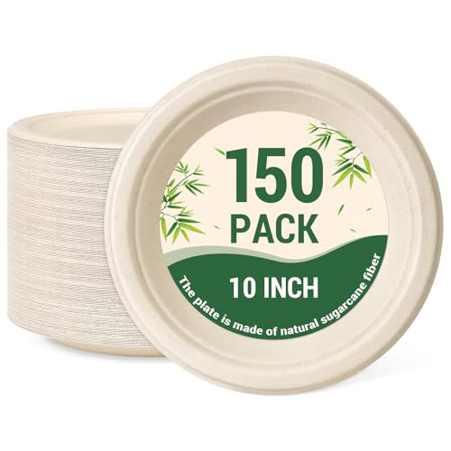 Compostable Paper Plates (Nature / 150 Count (10"))