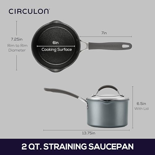 A1 Series Nonstick Straining Sauce Pan with Lid