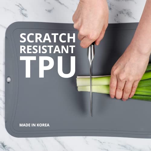 TPU Cutting Boards (3 Piece Set / Dark Gray, Gray, Blue)