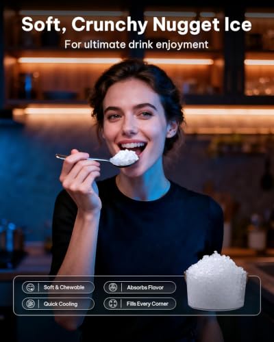 Nugget Ice Maker 44lbs (Pure Black / 44lbs)